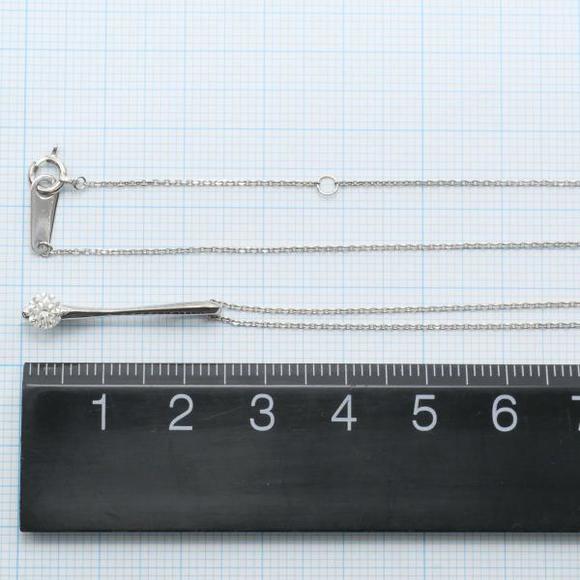 LuxUness K18 White Gold Diamond Necklace Metal Necklace in Excellent Condition - Picture 6 of 7